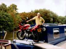 Motorcycle ramp with bike & proud new owner. CLICK for a bigger picture